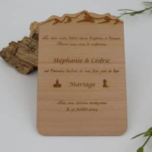 Faire part en bois gravé - Autour De Nous Créations