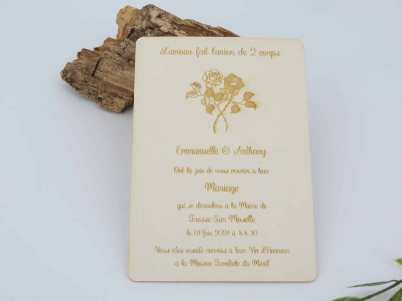 Faire part en carton bois - Autour De Nous Créations