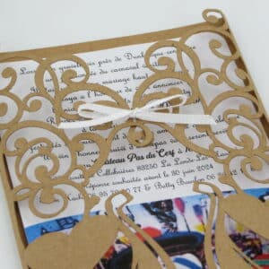 Faire part en papier découpe laser - Autour De Nous Créations