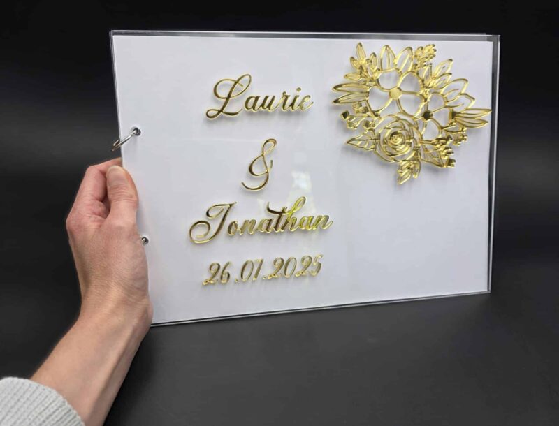 Livre d'or en acrylique reliure anneaux A4