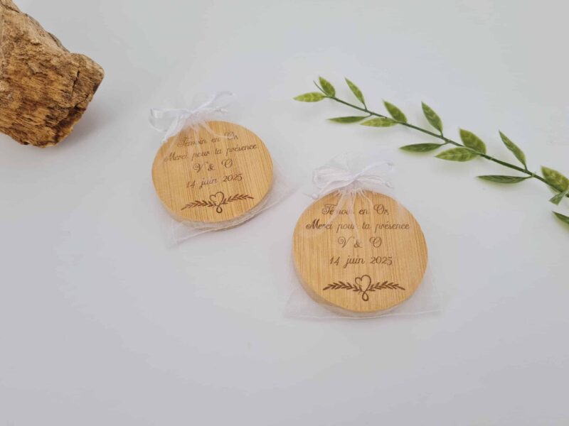 Miroir de poche en bambou