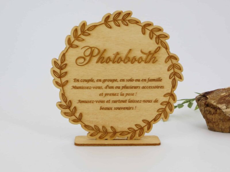 Pancarte en contre plaqué présentation photobooth - Autour De Nous Créations
