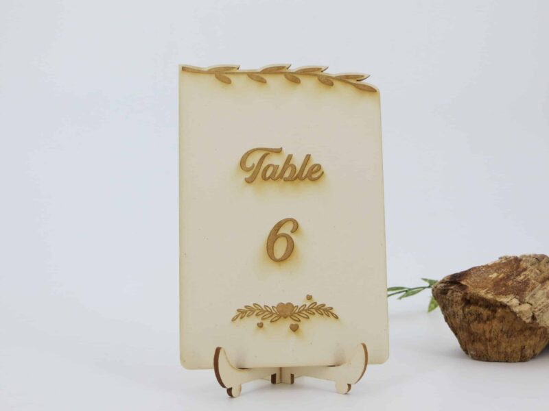 Pancarte de table en carton bois - Autour De Nous Créations