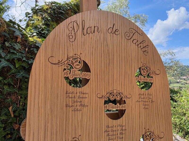 Plan de table panneau en bois