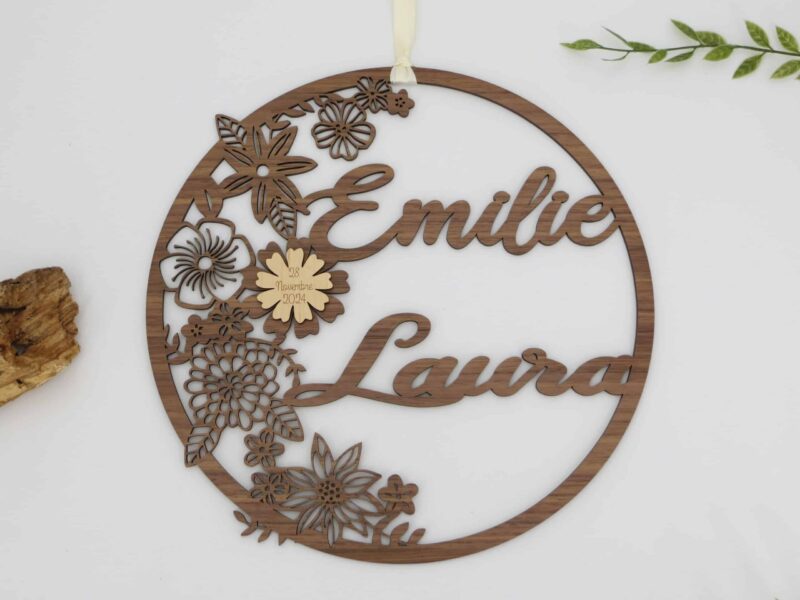 Décoration Suspensions en bois ~ Modèle fleuri