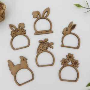 Ronds de serviette Pâques en MDF – Image 2